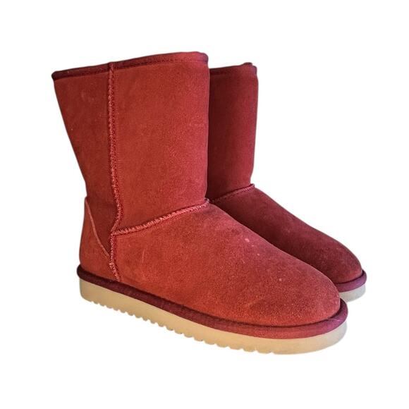 Koolaburra by UGG Women's Koola Short Boots Suede Size 8 Red Brown - Picture 3 of 6
